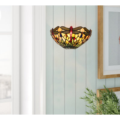 Applique murale 1 lumière Alcott Hill® ANISOPTERA PURITY de style libellule à finition noire de 12 po de largeur