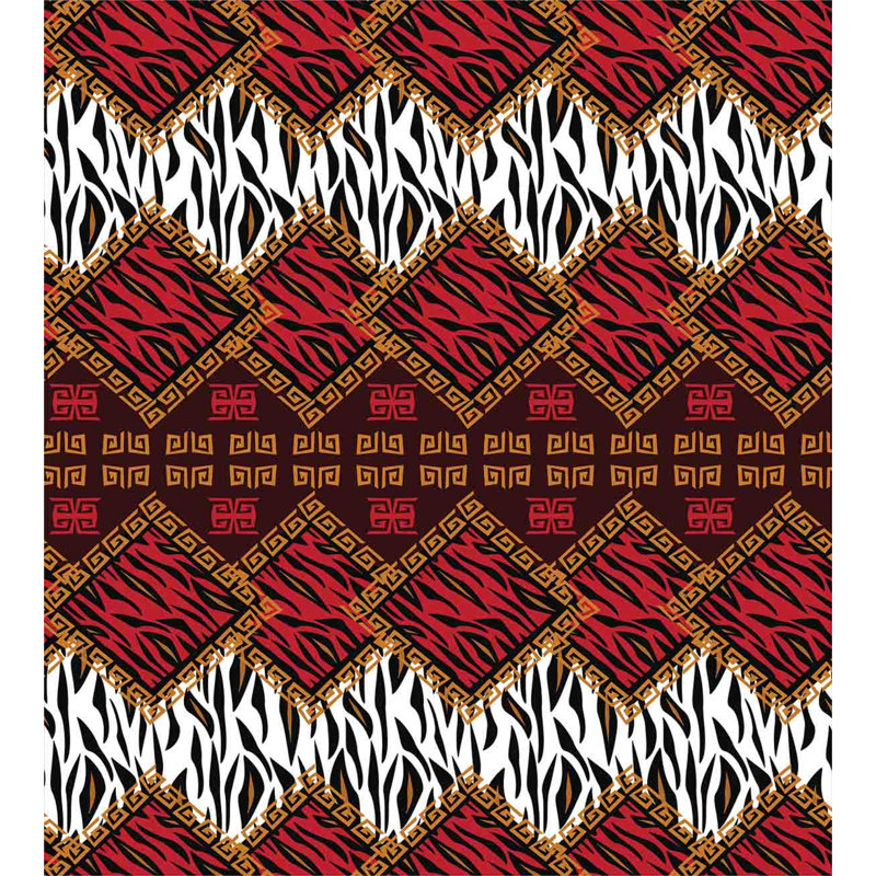 Rustic Geometric Shapes Duvet Cover, King Duvet Cover + 2 Pillow Sham
