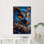 Élégante œuvre d'art sur toile imprimée: motif animalier tendance pour décor moderne, toiles à cadre noir 1P
