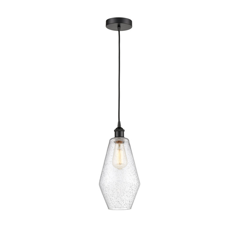 Luminaire suspendu simple à 1 lumière Gabbie, Noir mat