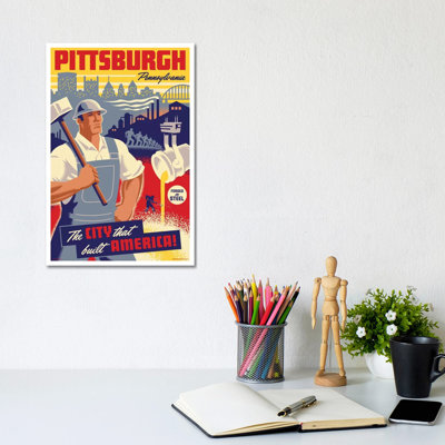 " Pittsburgh Steel Worker Travel Poster " by Jim Zahniser