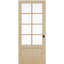 EVELIN 8-Lite Maple Wood and Clear Glass Prehung Interior Door with Handleset & Installation Kit-71626398-71626399-71626400