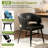 Mid-Century Modern Dining Chairs, Faux Leather Upholstered with Arms, Water-Resistant and Metal Legs-124571352-124571353