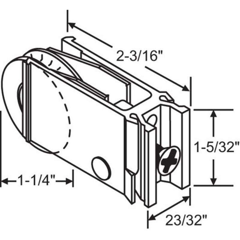 Rouleau de remplacement pour portes coulissantes en verre Miller