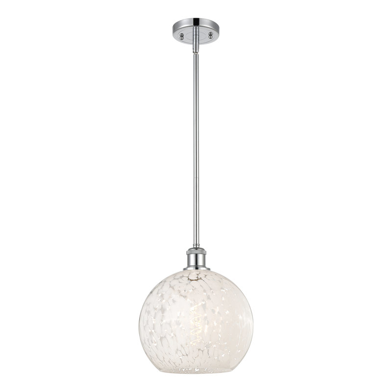 Luminaire suspendu 1 lumière Ballston Mouchette-516-G1216, H 11,75 po x l 10 po x P 10 po, Chrome poli