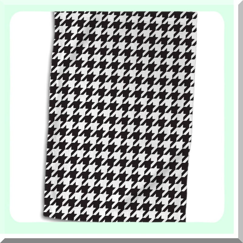Preppy Houndstooth 3D Sports Towel - White, 15x22