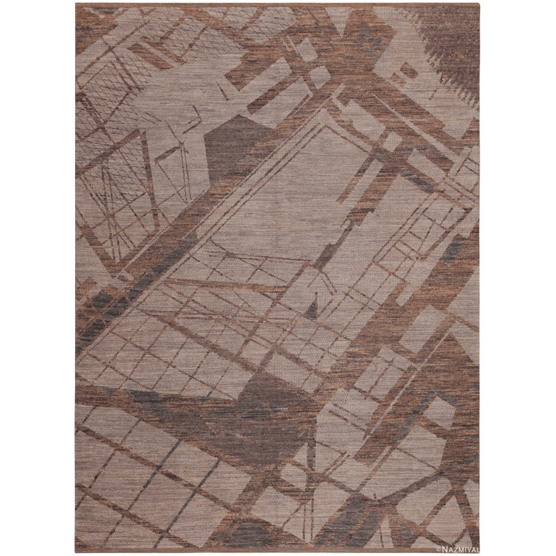 Tapis à motif géométrique transitionnel élégant et moderne