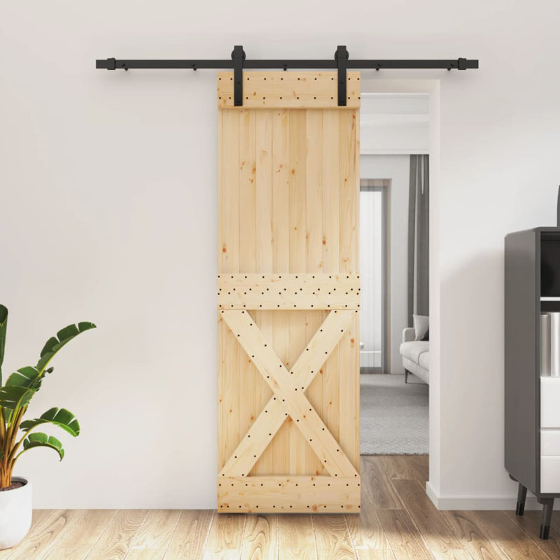 Porte coulissante avec quincaillerie Vidaxl, 27,6 po x 82,7 po