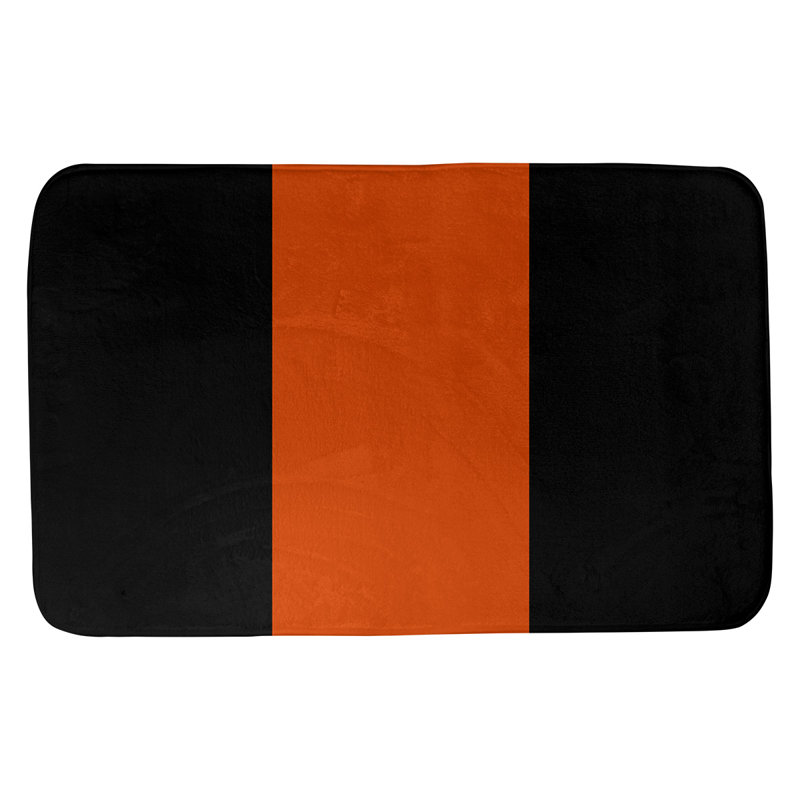 Tapis pour salle de bain Houston, l 21 po x L 34 po, Noir / Orange / Noir