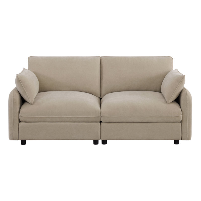78" Modern Upholstered Sofa, Khaki