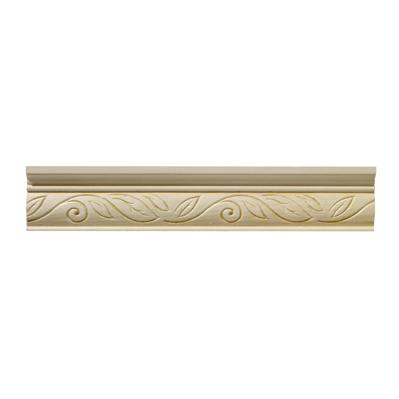 Unfinished Hardwood Scroll 2.25'' x 96'' Chair Rail Moulding