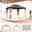 14 Ft. W x 12 Ft. D Metal Patio Gazebo, Thickened Columns Gazebo