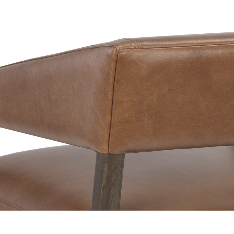 Carlyle Lounge Chair, Brown Genuine Leather