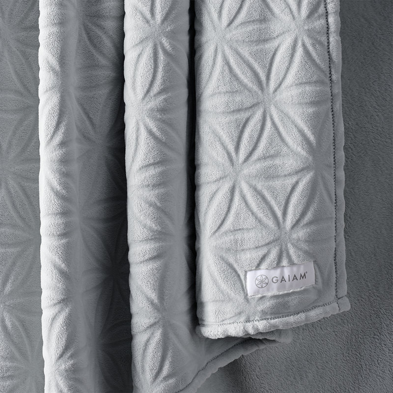 Couverture en peluche 100% polyester GAIAM Velvetloft, Gris anthracite, Grand lit