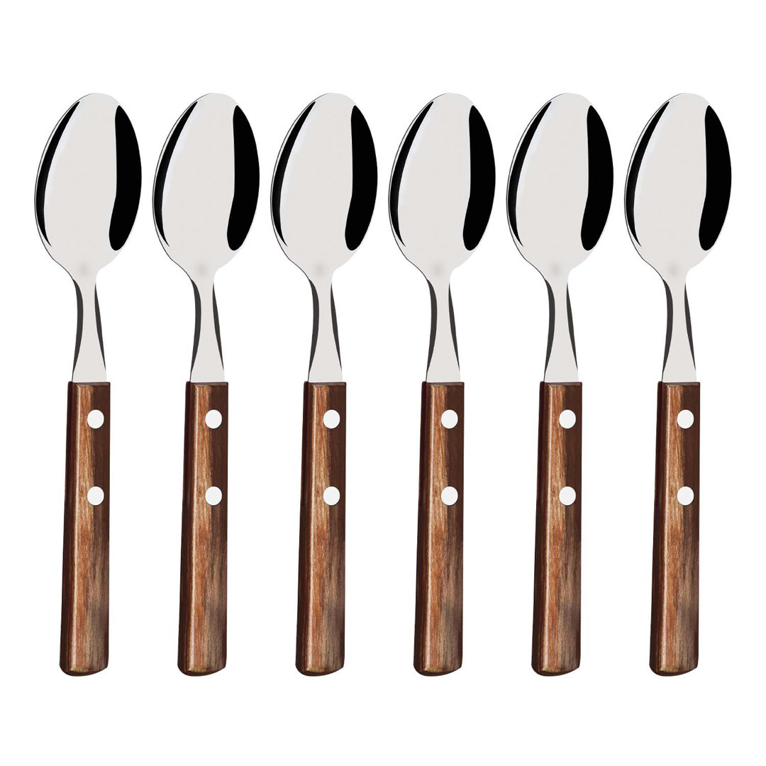 Tramontina Dishwasher-safe Wooden Handle 6 Pcs. Table Spoon Set