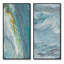 «Light Blue and Gold Abstract Landscape», ensemble de 2 peintures sur toiles-1109755886-1109755883
