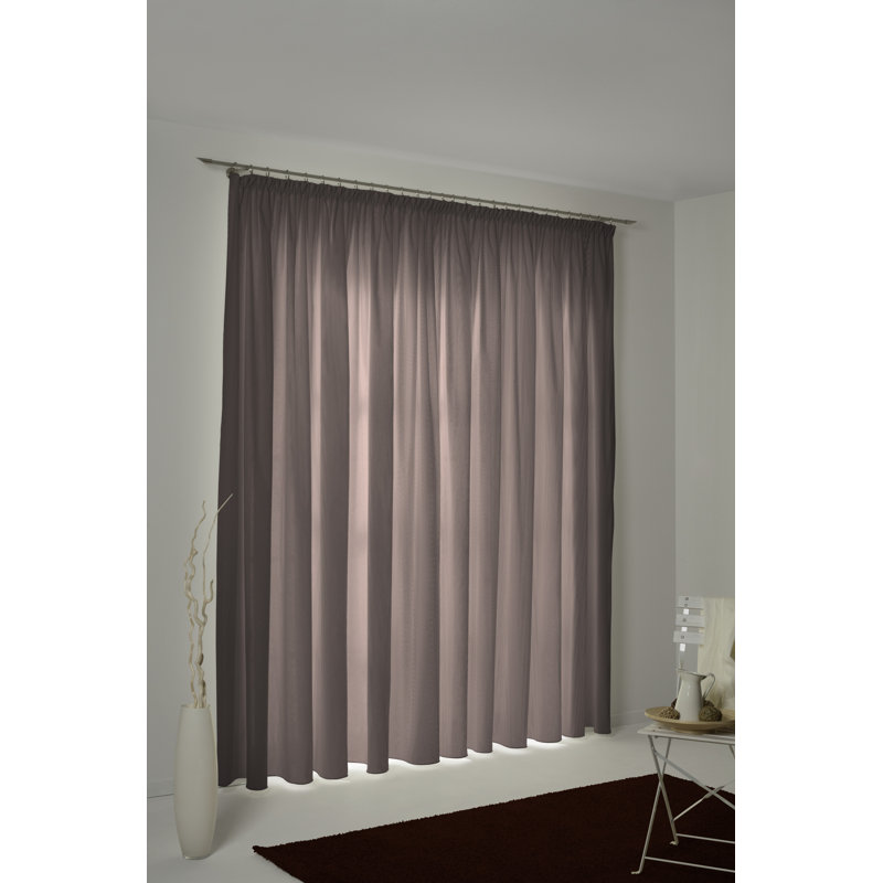 Uni Collection 100% Cotton Room Darkening Curtain Single Panel, 142cm wide x 305cm high, Dark brown