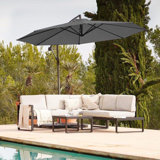 Anessah 5 - Person Garden Lounge Set with Cushions & Parasol
