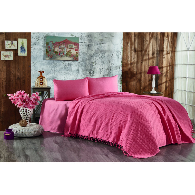 Couvre-lit / couvre-lit 100% coton Damaris, Vermillon
