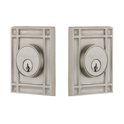 Nostalgic Warehouse Mission Plate Double Cylinder Deadbolt