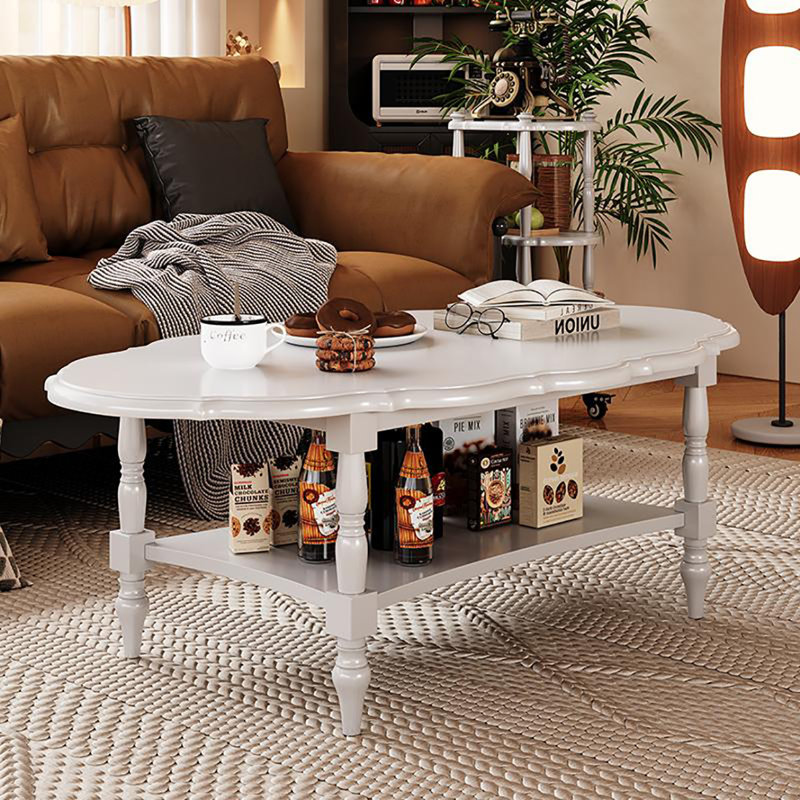 Table basse ovale American American, Blanc
