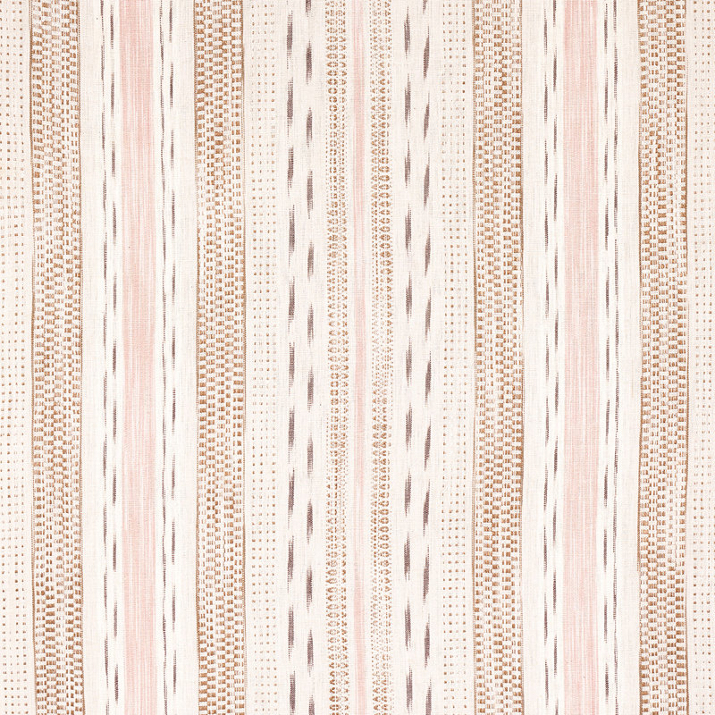 Mirza Ikat Stripe Fabric, Blush/Natural
