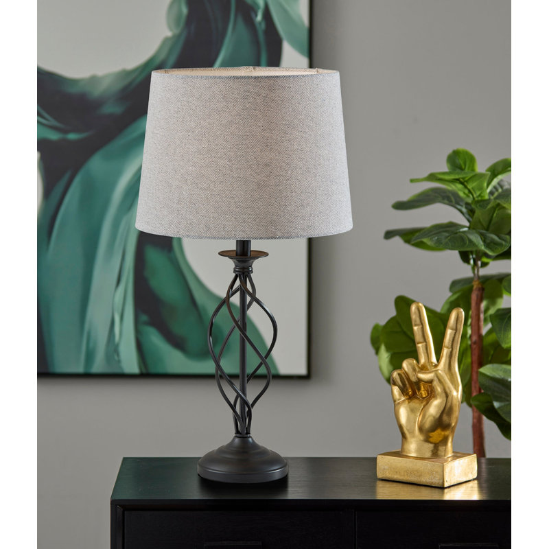 Darcy Table Lamp- Grey Drum Shade