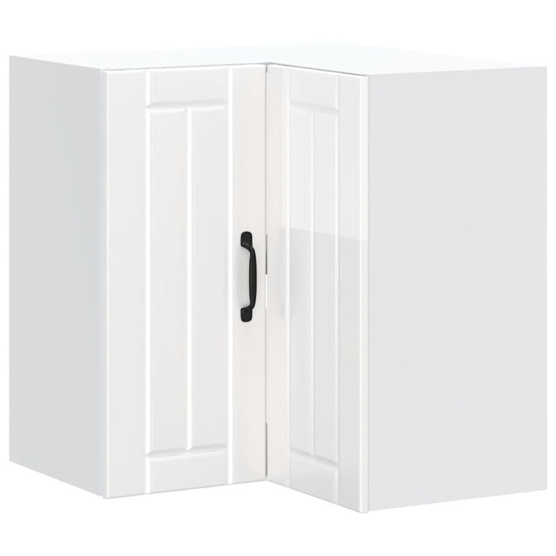 Kitchen Wall Corner Cabinet Lucca Engineered Wood, High Gloss White