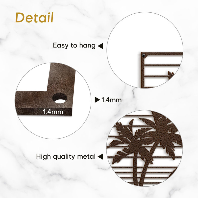 Décoration de soirée murale décorative abstraite moderne, H 9,72 po x l 18 po x P 0,05 po, Brun