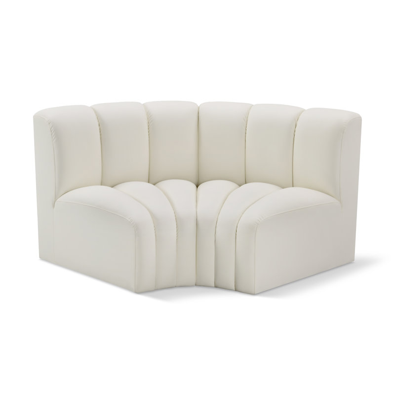 Isidor Upholstered 60'' Loveseat, Cream Vegan Leather