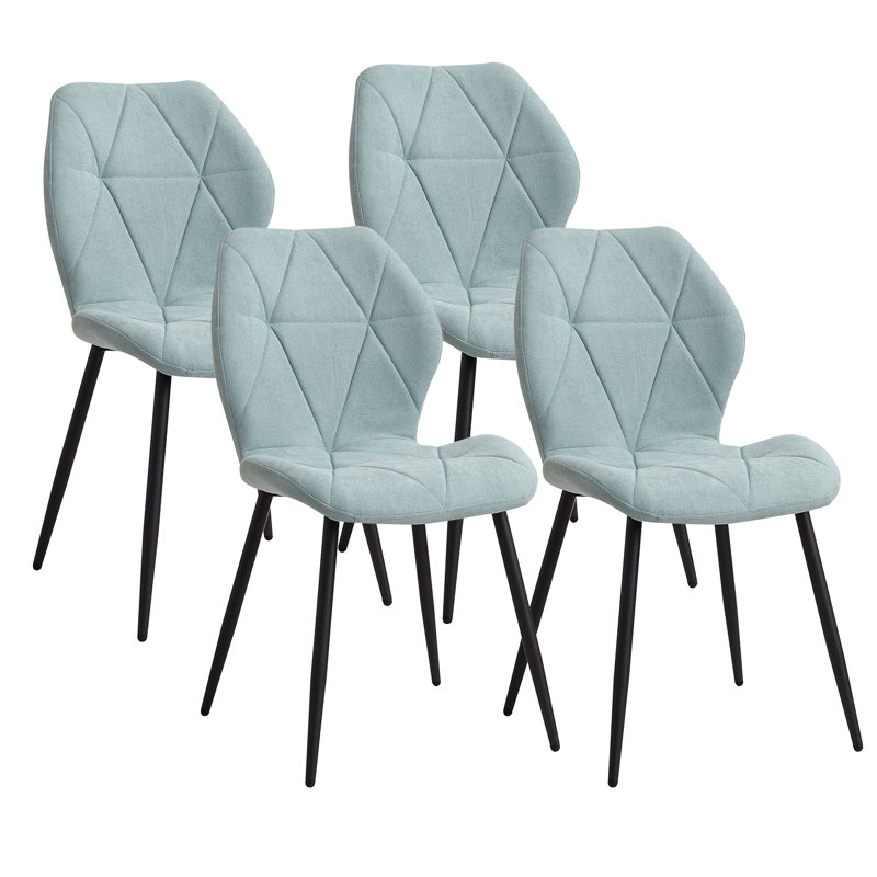 Miko 50cm H Velvet Upholstered Metal Side Chair, Green
