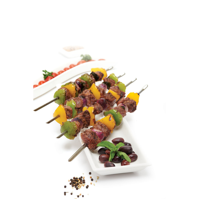 GrillPro 15-in Stainless Slim V Skewers 4 Pcs