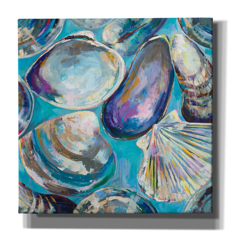 «Salt Water Finds» par Jeanette Vertentes, art mural sur toile, H 12 po x l 12 po x P 0,75 po