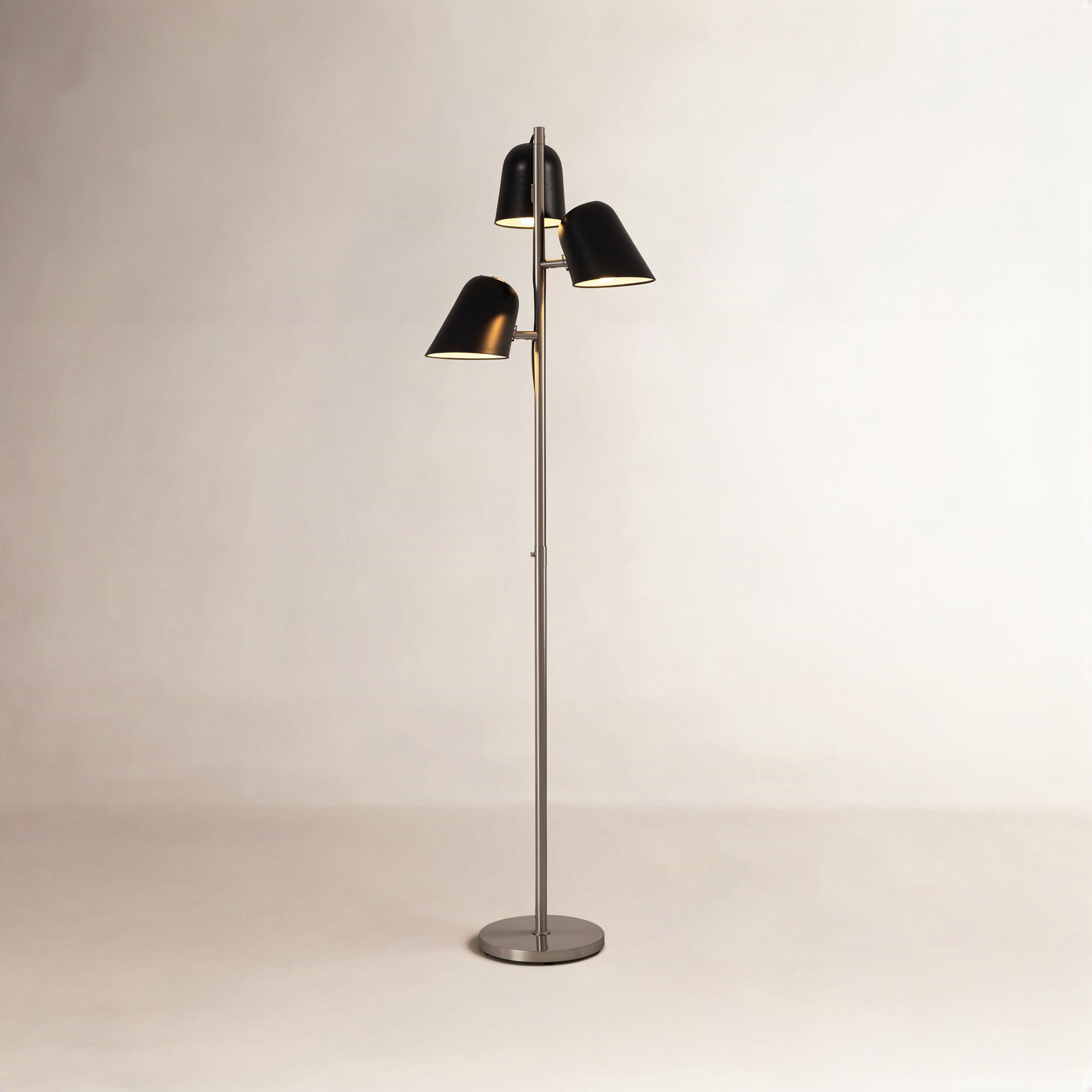 Culver Tree Lamp, Weathered Brass, Crimson Red shades, Black