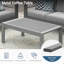 Table basse d'extérieur en métal toutes saisons 43 po x 24 po avec plateau d'aspect bois et cadre gris-465762708