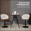 Ensemble de 2 tabourets de bar réglables pivotants, tissu tactile de lin