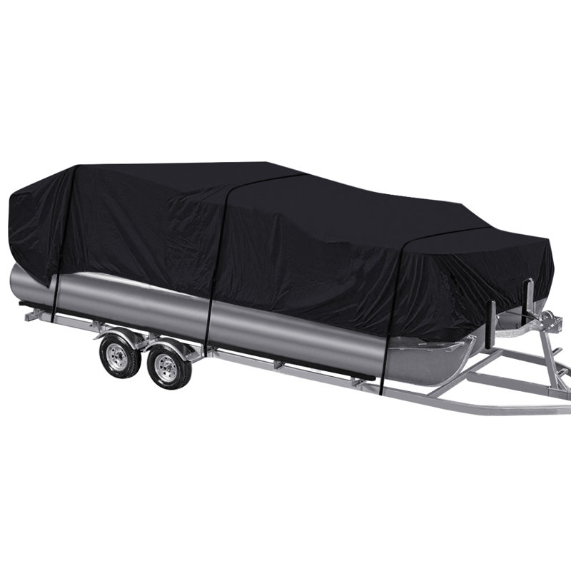 Elastic Mildew Resistant Watercraft Cover By Boshen, Black, 157" H x 295" W x 1" D