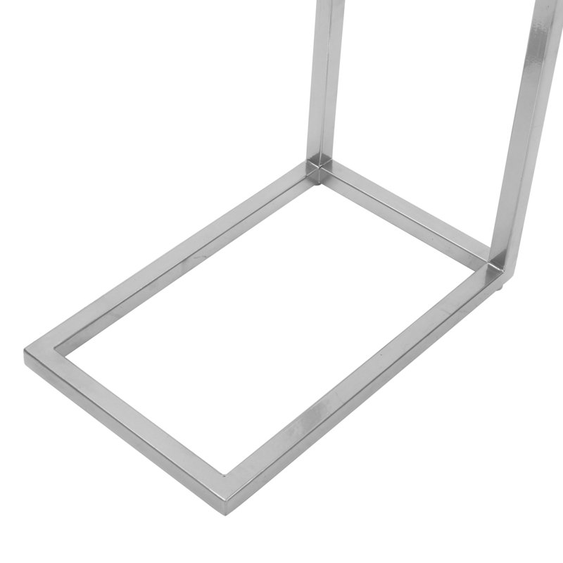 Elicia Solid Marble Modern Luxury Glam Accent C-Table (Set of 2) - Chrome, Grey/Silver