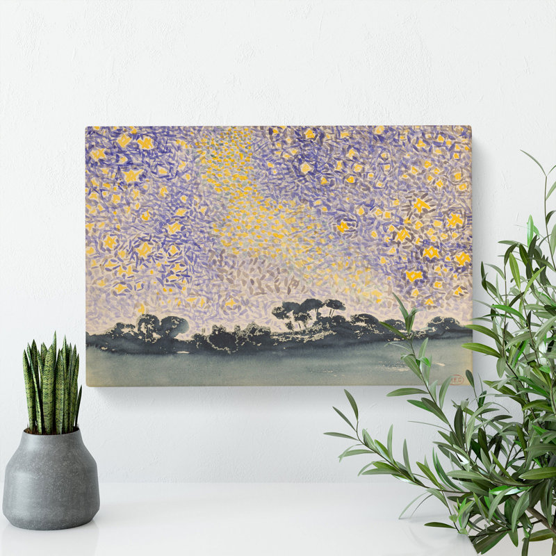 Landscape With Stars Vol.2 by Henri-Edmond Cross - Wrapped Canvas Painting, 50cm H x 76cm W x 3cm D