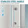 FPivot 34 in.W x 72 in.H Pivot Frameless Glass Shower Door with 6mm Clear Tempered Glass for Bathroom