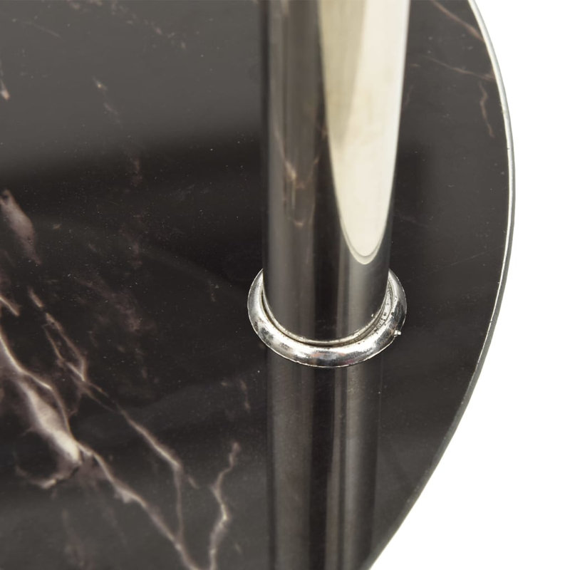 Talmage Glass End Table with Storage, Transparent/Marble