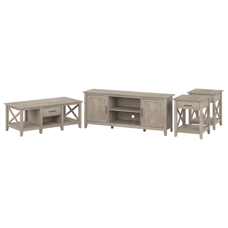 Ensemble de tables basses 4 pièces Aspen, Gris délavé