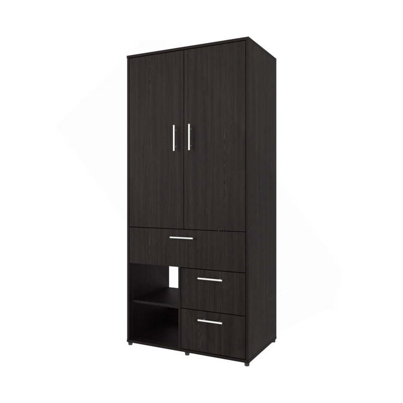 Wenge Free Multi-Storage Wardrobe With Rod And Shelf