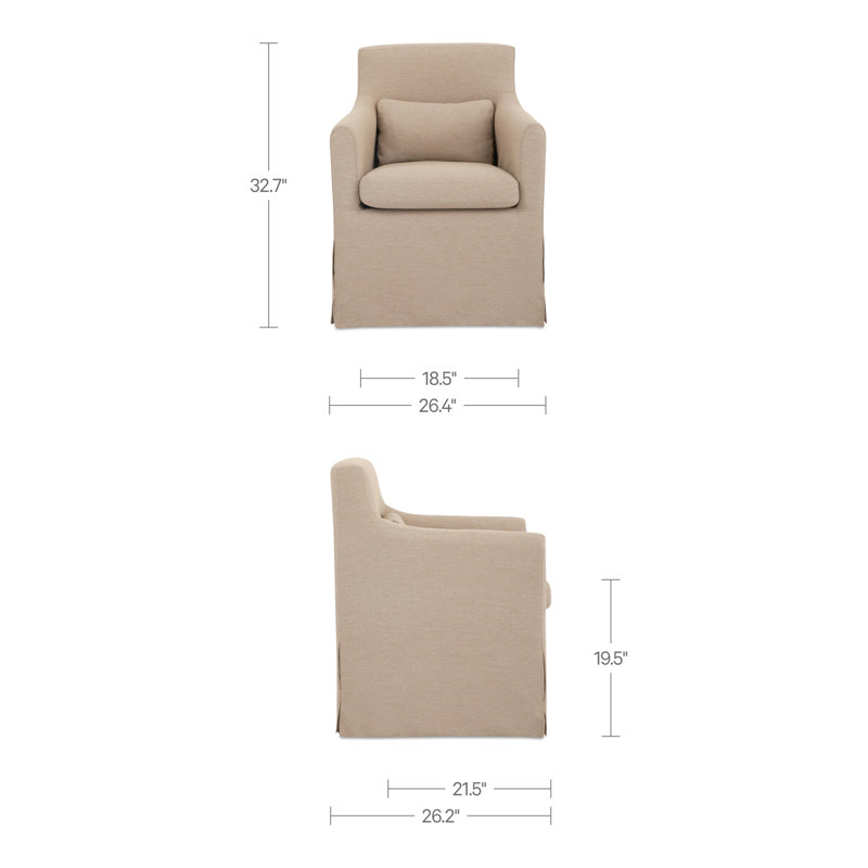 Lydia Outdoor Slipcover Dining Chair Cream, Dune Performance Fabric