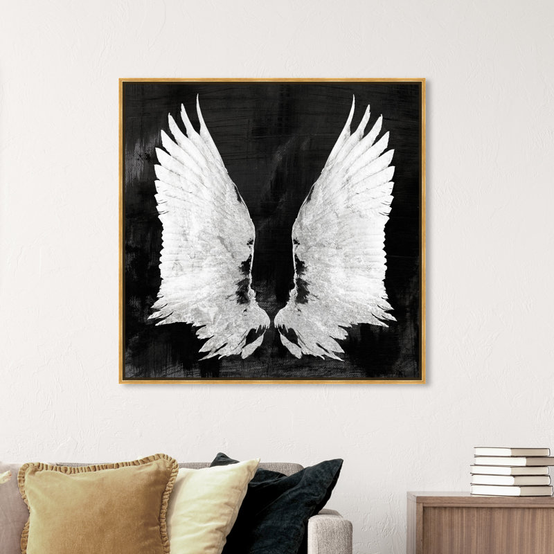 " My Night Wings " Painting Print, 40" H x 40" W x 2" D, Gold