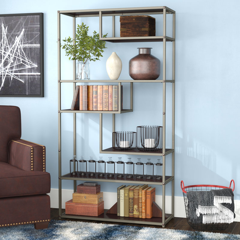 Evonna 69"H Geometric Bookcase