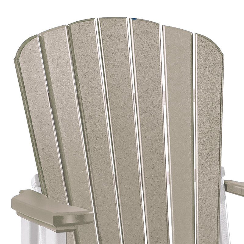 Hubert Outdoor Adirondack Chair, Light Brown/White