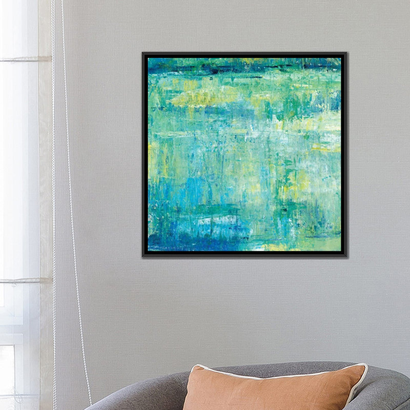 Reproduction d’art encadrée "Water Reflection I" par Timothy e Toole, H 26 po x l 26 po x P 1,5 po, Toile avec cadre noir