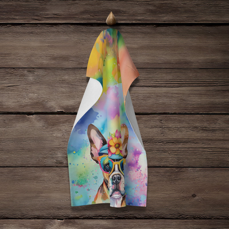 Serviette de cuisine Boston Terrier Hippie Dawg