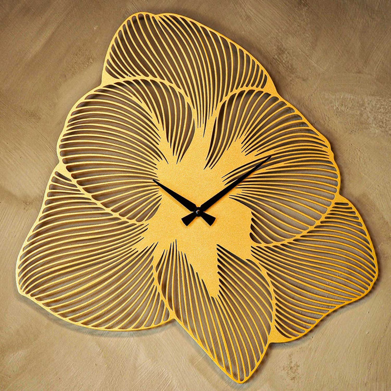 Horloge murale Azalea - Kristlynn, Moyen, Or